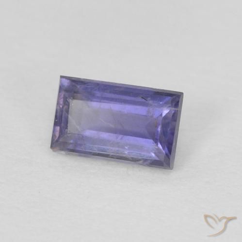 Iolita Roxo azulado escuro Natural 0.28ct, baguete, VS-SI