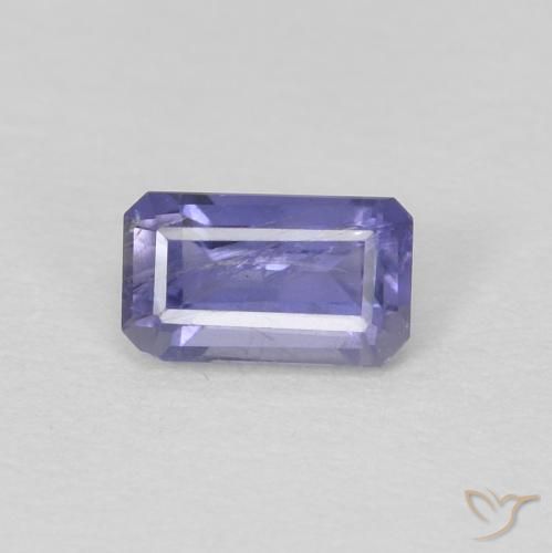 0.27ct Natural Violeta azulado Iolita, Corte Esmeralda, VS-SI