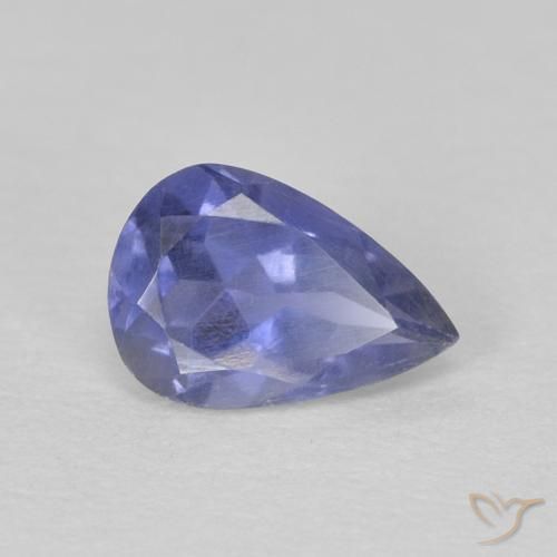 Iolita violeta real Natural 0.35ct, Formato de pêra, VS