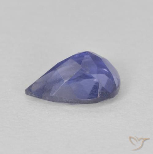 Iolita violeta real Natural 0.35ct, Formato de pêra, VS