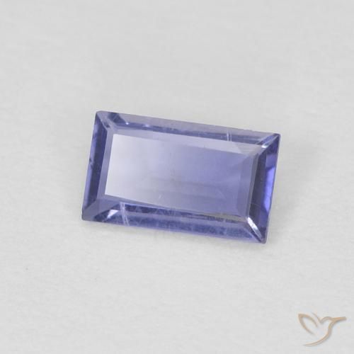Iolita violeta real Natural 0.20ct, baguete, VS