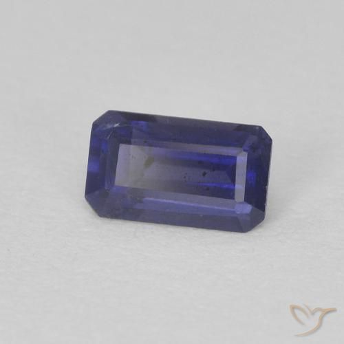 Iolita Azul profundo Natural 0.28ct, Corte Esmeralda, VS
