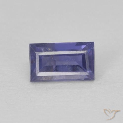 0.33ct Natural Violeta médio Iolita, baguete, VS-SI