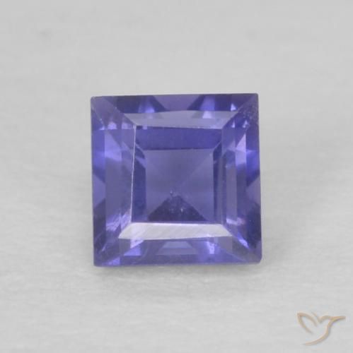 0.15ct Natural Azul profundo Iolita, Quadrado, VS