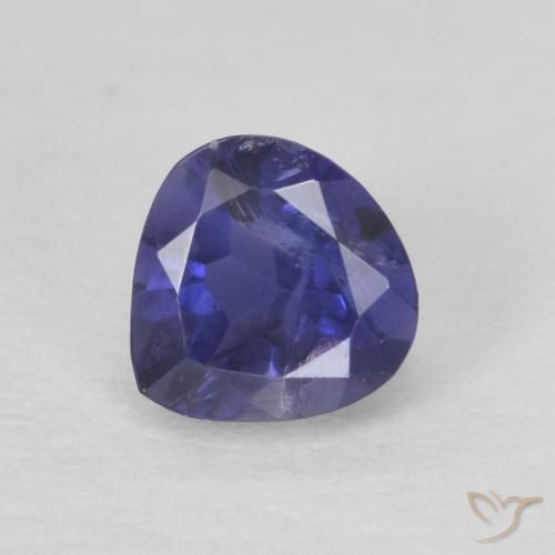 0.28ct Natural Azul escuro Iolita, Formato de pêra, VS