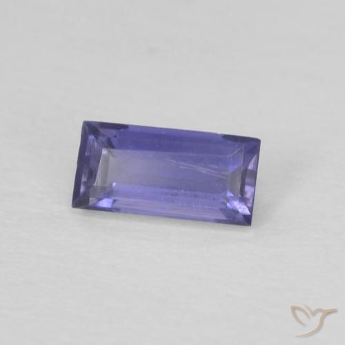 Iolita Azul prateado Natural 0.19ct, baguete, VS