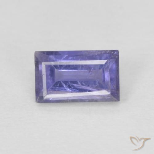 0.29ct Natural Roxo profundo Iolita, baguete, VS-SI