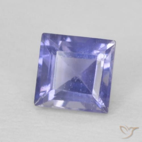 Iolita Azul prateado Natural 0.14ct, Quadrado, VS
