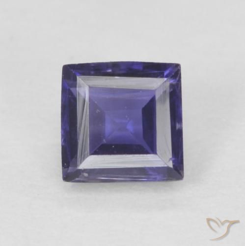 Iolita violeta natural 0,23ct, quadrado, VVS