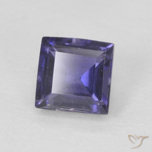 Iolita violeta natural 0,23ct, quadrado, VVS