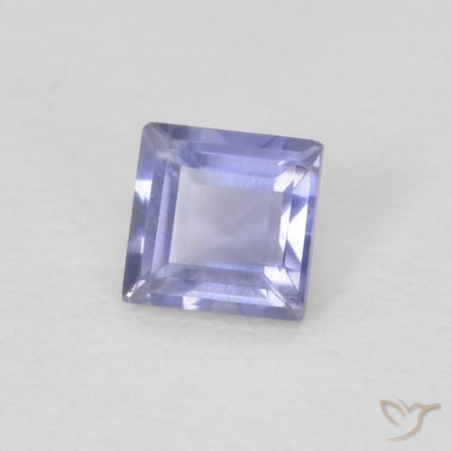 Iolita violeta natural 0,12ct, quadrado, VVS