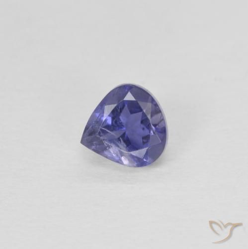 0.27ct Natural Roxo azulado escuro Iolita, Formato de pêra, VS