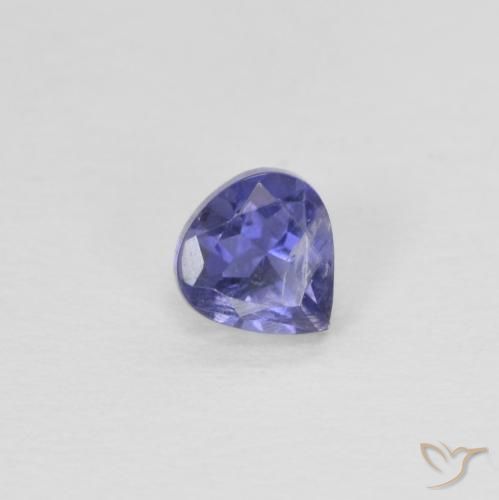 Iolita Roxo azulado escuro Natural 0.27ct, Formato de pêra, VS