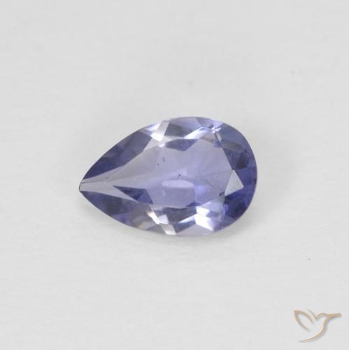 0.35ct Natural Roxo azulado escuro Iolita, Formato de pêra, VS