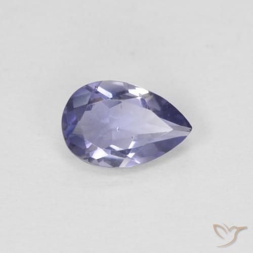 Iolita Roxo azulado escuro Natural 0.35ct, Formato de pêra, VS
