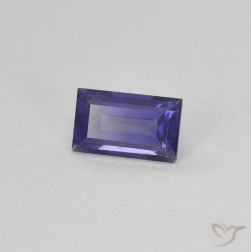 Iolita Roxo azulado escuro Natural 0.33ct, baguete, VS