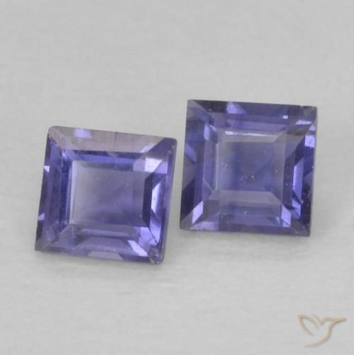 Pedras preciosas de Iolita Roxo azulado escuro natural de 0.18 ct, Quadrado, VS