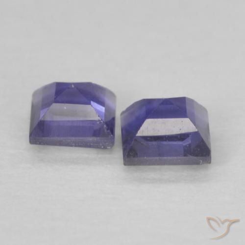 Pedras preciosas de Iolita Roxo azulado escuro natural de 0.18 ct, Quadrado, VS
