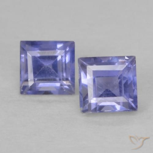 0.22ctw Natural Roxo azulado escuro Iolita, Quadrado, VVS-VS
