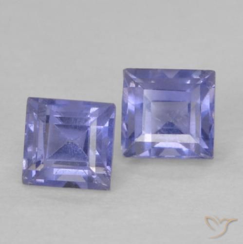 Pedras preciosas de Iolita Roxo azulado escuro natural de 0.22 ct, Quadrado, VVS-VS
