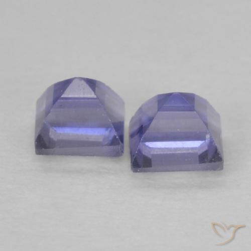 Pedras preciosas de Iolita Roxo azulado escuro natural de 0.22 ct, Quadrado, VVS-VS