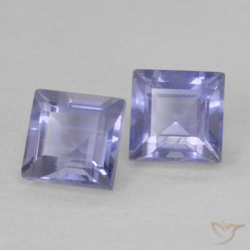 Pedras preciosas de Iolita Roxo azulado escuro natural de 0.21 ct, Quadrado, VS