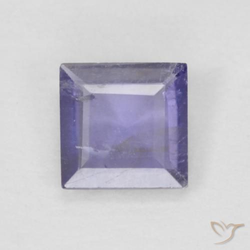 0.22ct Natural Roxo azulado escuro Iolita, Quadrado, VS