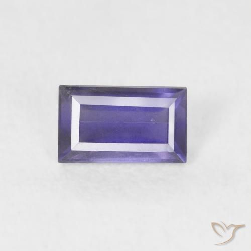 0.26ct Natural Roxo azulado escuro Iolita, baguete, VS-SI