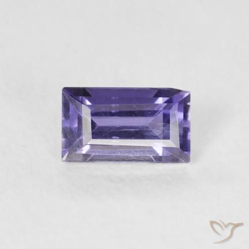 0.24ct Natural Violeta escuro Iolita, baguete, VS-SI