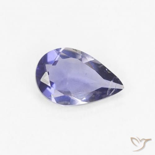 Iolita Azul Violeta Intenso Natural 0.27ct, Formato de pêra, VS
