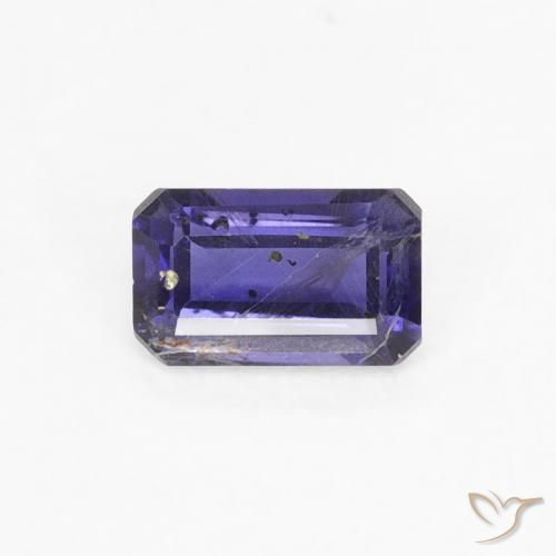 0.25ct Natural Azul escuro Iolita, Corte Esmeralda, VS-SI