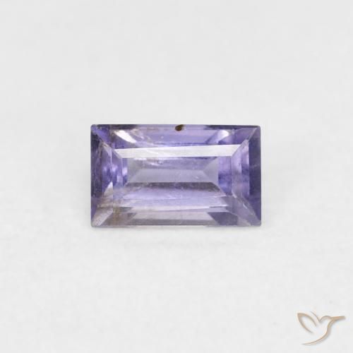 0.29ct Natural Roxo azulado escuro Iolita, baguete, VS