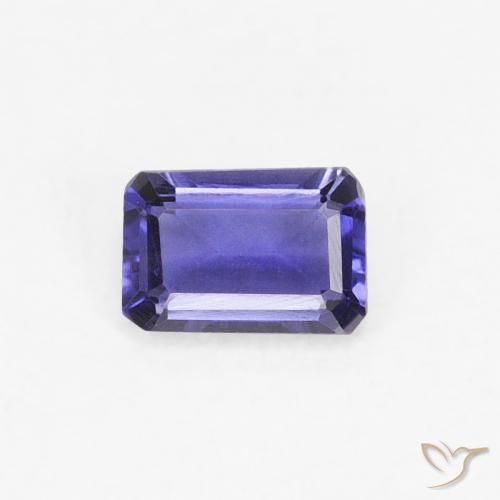 0.24ct Natural Roxo azulado escuro Iolita, Corte Esmeralda, VS