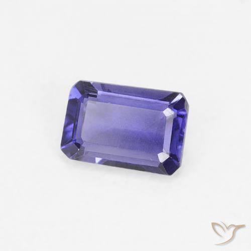 Iolita Roxo azulado escuro Natural 0.24ct, Corte Octógono / Esmeralda, VS