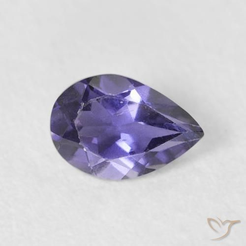 0.35ct Natural Berinjela Violeta Iolita, Formato de pêra, VS