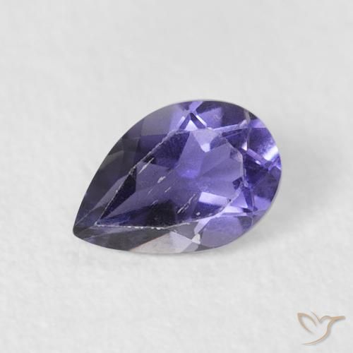 Iolita Berinjela Violeta Natural 0.35ct, Formato de pêra, VS