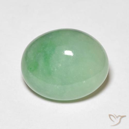 5.24ct Natural Branco Verde Saída, oval, Opaco