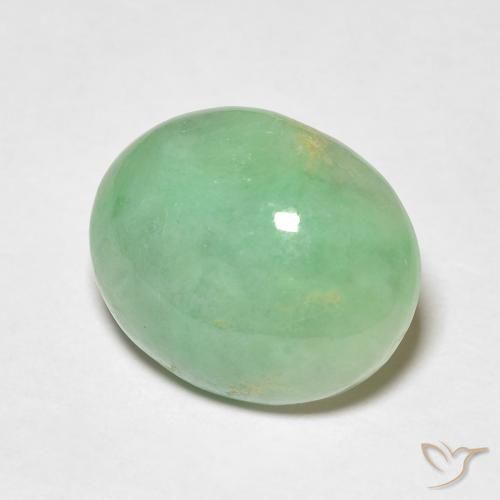 Saída Luz verde Natural 4.93ct, oval, Opaco