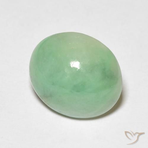Saída Luz verde Natural 4.69ct, oval, Opaco