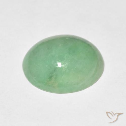 Saída Luz verde Natural 4.69ct, oval, Opaco