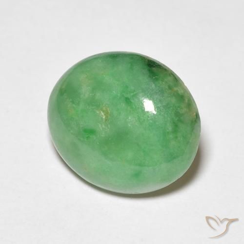 Saída Verde médio Natural 4.21ct, oval, Opaco
