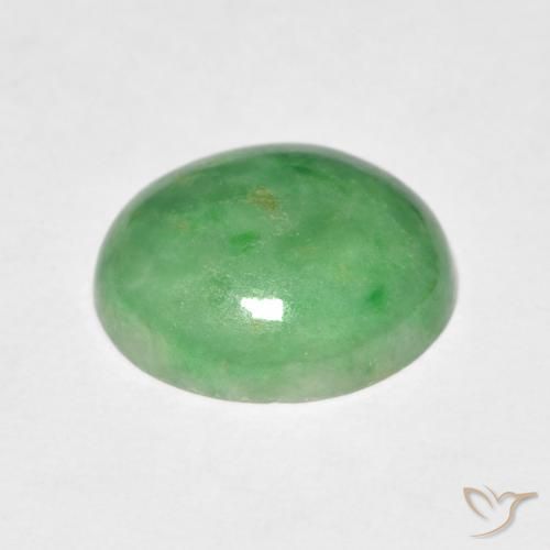 Saída Verde médio Natural 4.21ct, oval, Opaco