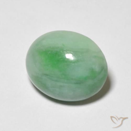 Saída Luz verde Natural 4.69ct, oval, Opaco