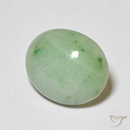 Saída Luz verde Natural 3.89ct, oval, Opaco
