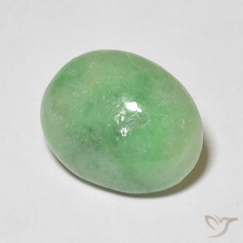 Saída Luz verde Natural 4.60ct, oval, Opaco