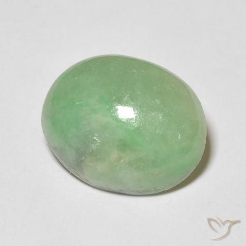 Saída Verde médio Natural 4.38ct, oval, Opaco