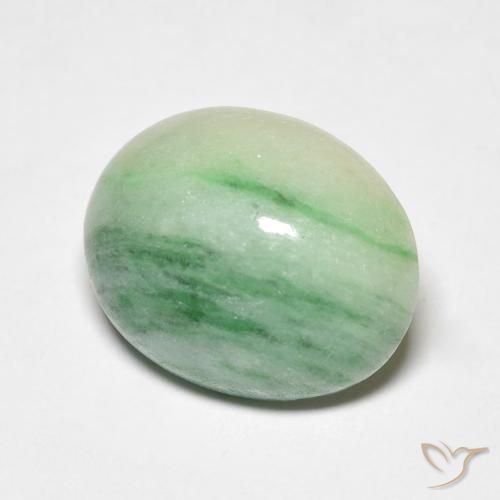 Saída Medium Light Green Natural 5.18ct, oval, Opaco