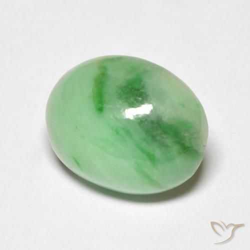 Saída Luz verde Natural 4.86ct, oval, Opaco