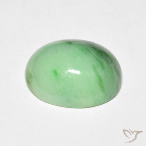 Saída Luz verde Natural 4.86ct, oval, Opaco
