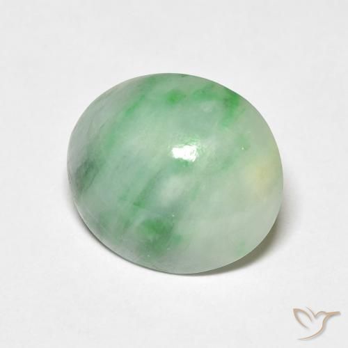 3.74ct Natural Branco Verde Saída, oval, Opaco